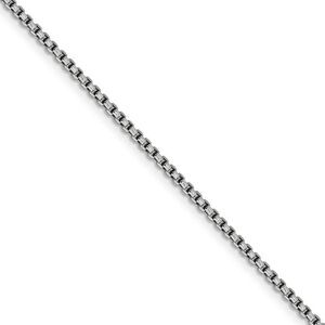 1.75mm 14k White Gold Hollow Round Box Chain Necklace, 28 Inch